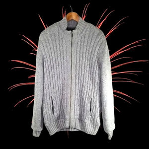 Emanuel Ungaro Fleece Lined Men's Full Zipped Sweater Jacket Grey Size XL